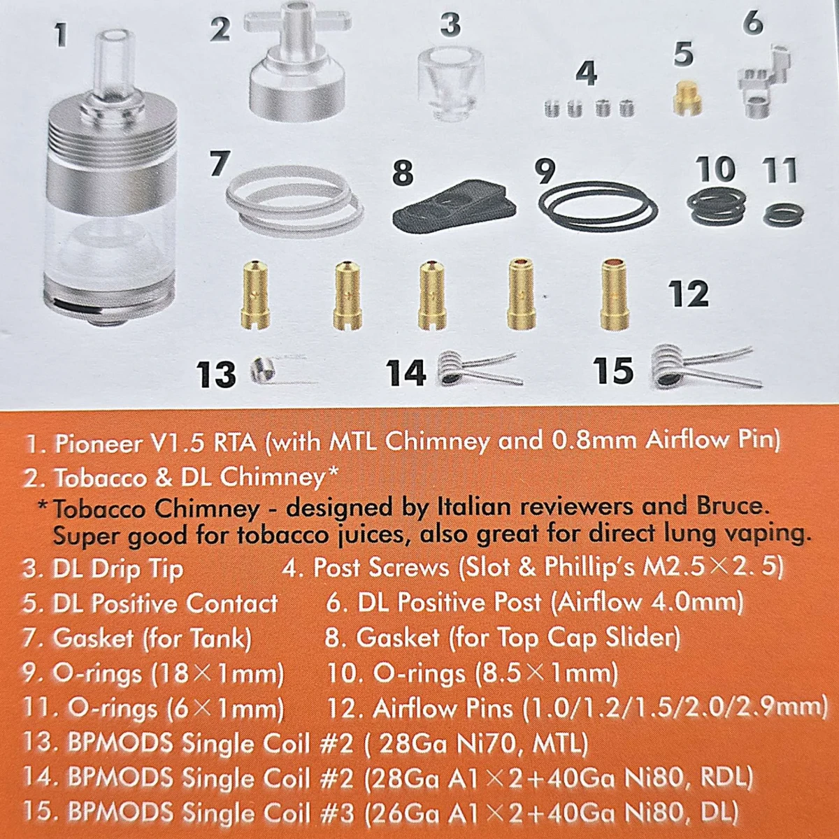 Atomiseur MTL, le Pioneer V1.5 de BPMods
